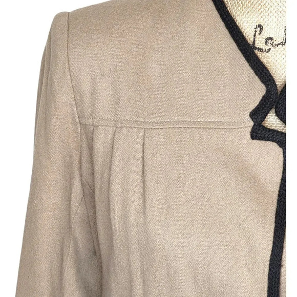 ELLIOTT BASS NEW YORK Women's Vintage Wool Embroidered Trim Jacket Size 8 Beige - Picture 7 of 16